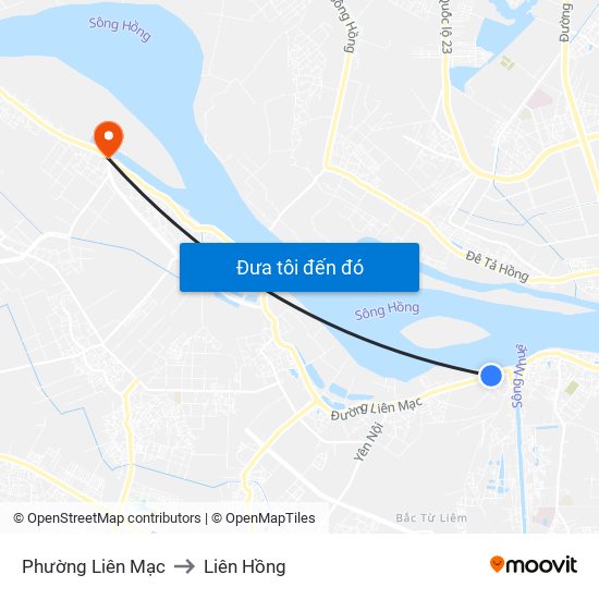 Phường Liên Mạc to Liên Hồng map