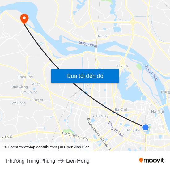 Phường Trung Phụng to Liên Hồng map