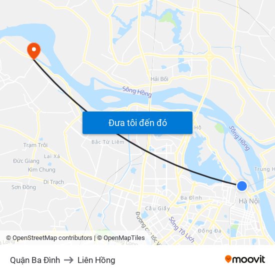 Quận Ba Đình to Liên Hồng map