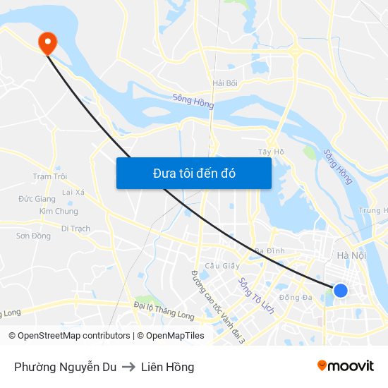Phường Nguyễn Du to Liên Hồng map