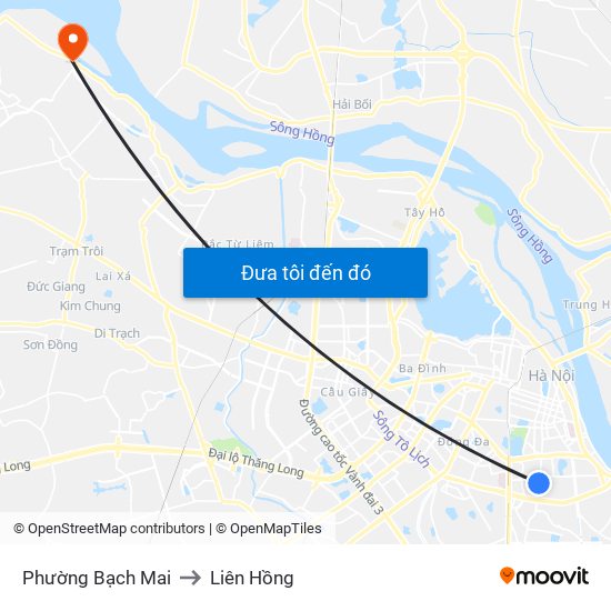 Phường Bạch Mai to Liên Hồng map