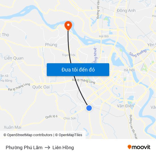 Phường Phú Lãm to Liên Hồng map
