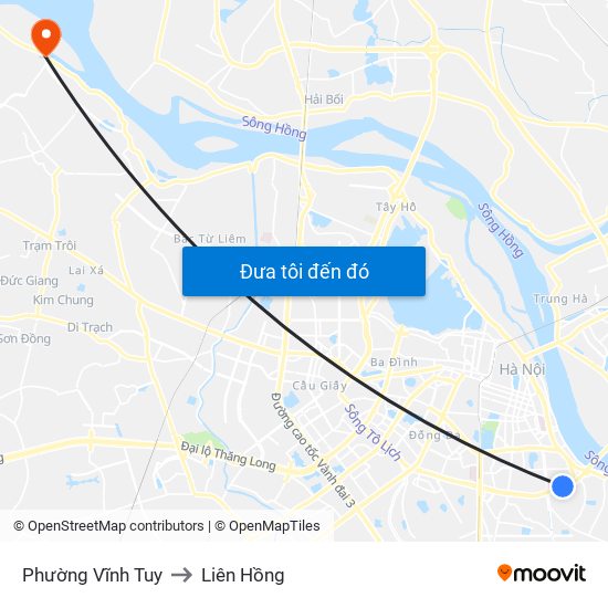 Phường Vĩnh Tuy to Liên Hồng map