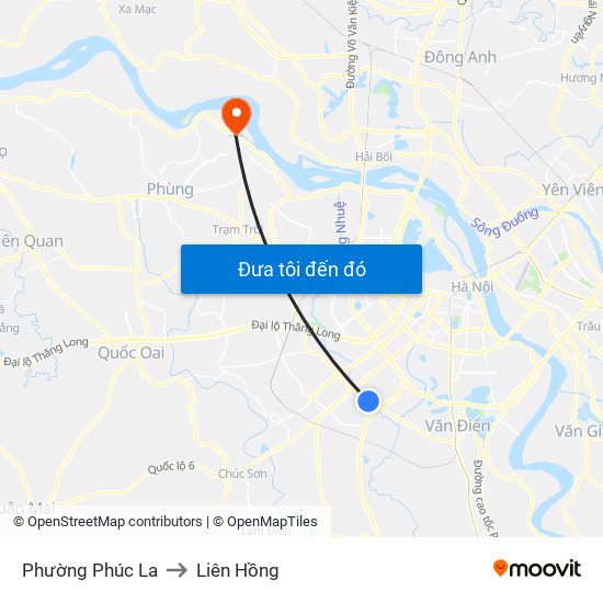 Phường Phúc La to Liên Hồng map