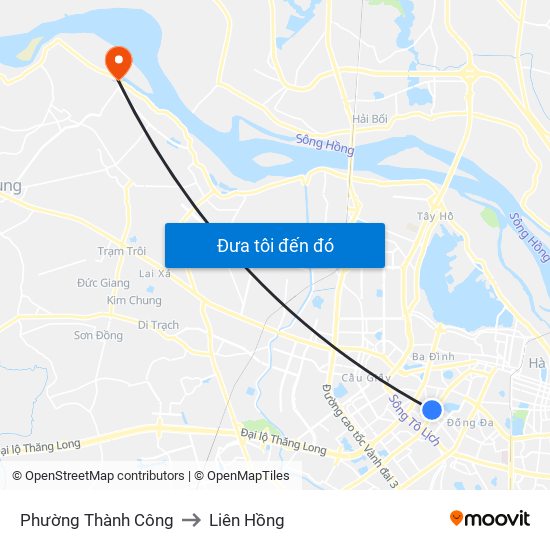 Phường Thành Công to Liên Hồng map