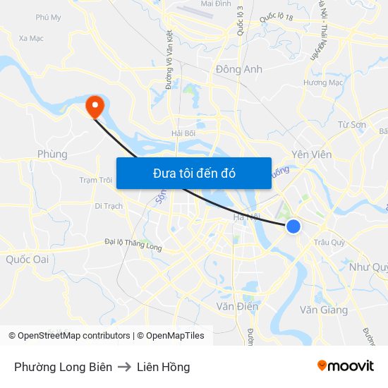 Phường Long Biên to Liên Hồng map