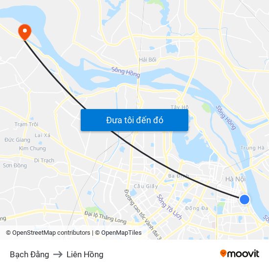 Bạch Đằng to Liên Hồng map