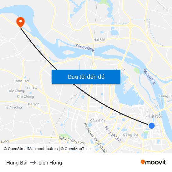 Hàng Bài to Liên Hồng map