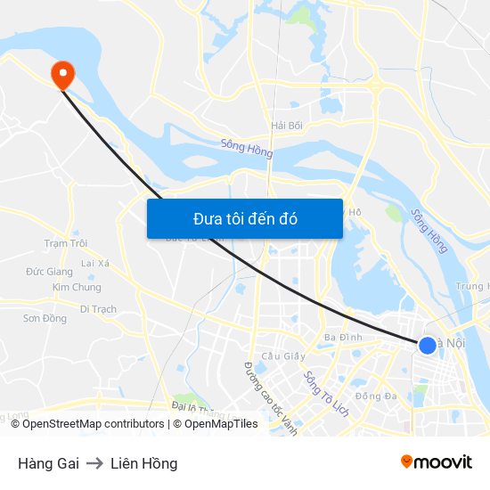 Hàng Gai to Liên Hồng map