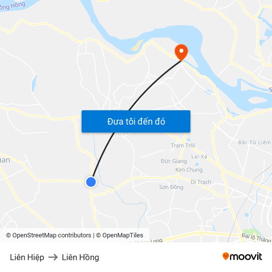Liên Hiệp to Liên Hồng map