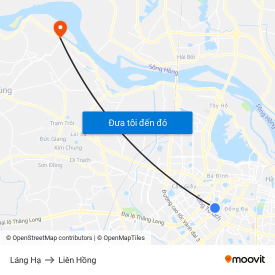 Láng Hạ to Liên Hồng map