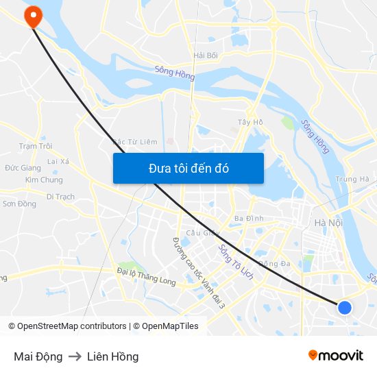 Mai Động to Liên Hồng map