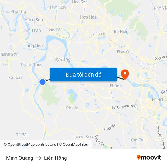 Minh Quang to Liên Hồng map