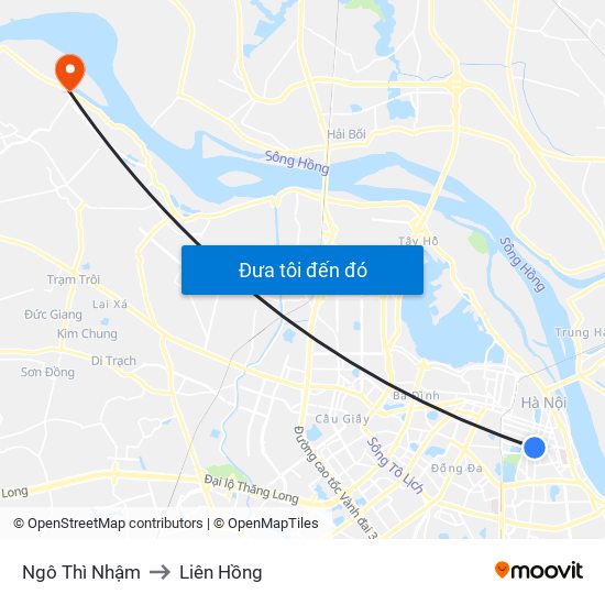 Ngô Thì Nhậm to Liên Hồng map