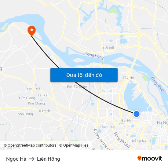 Ngọc Hà to Liên Hồng map