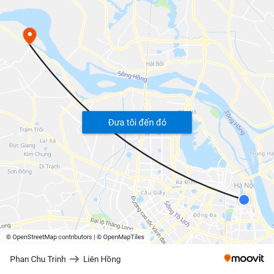Phan Chu Trinh to Liên Hồng map