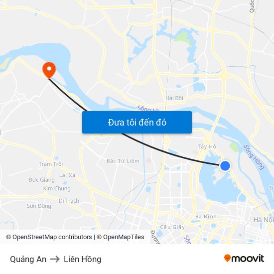 Quảng An to Liên Hồng map