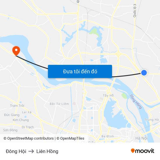 Đông Hội to Liên Hồng map