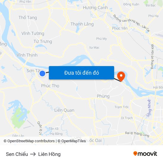 Sen Chiểu to Liên Hồng map