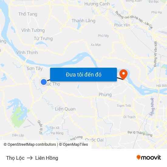 Thọ Lộc to Liên Hồng map