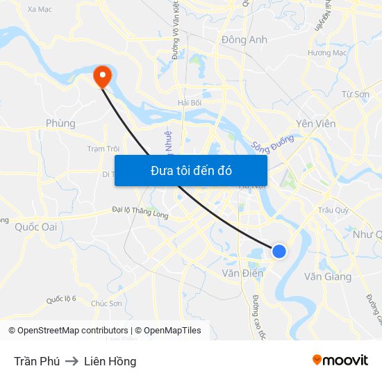 Trần Phú to Liên Hồng map