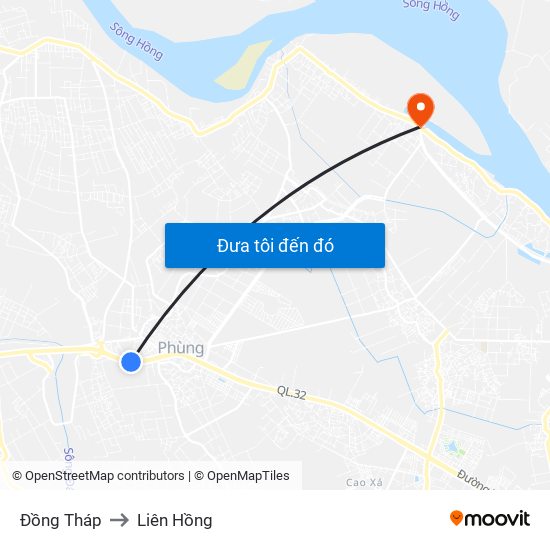 Đồng Tháp to Liên Hồng map