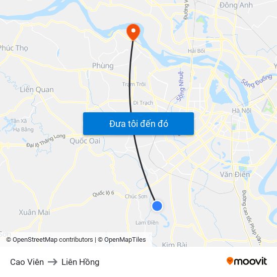 Cao Viên to Liên Hồng map