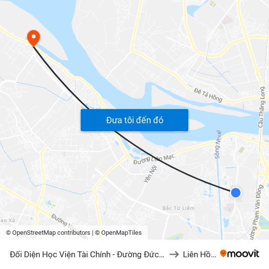 Đối Diện Học Viện Tài Chính - Đường Đức Thắng to Liên Hồng map