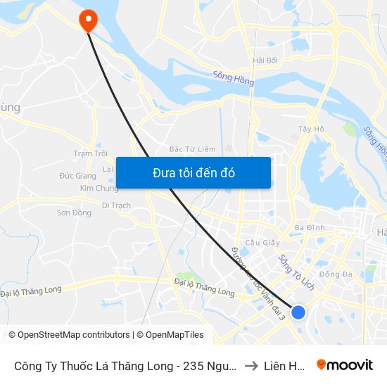 Công Ty Thuốc Lá Thăng Long - 235 Nguyễn Trãi to Liên Hồng map