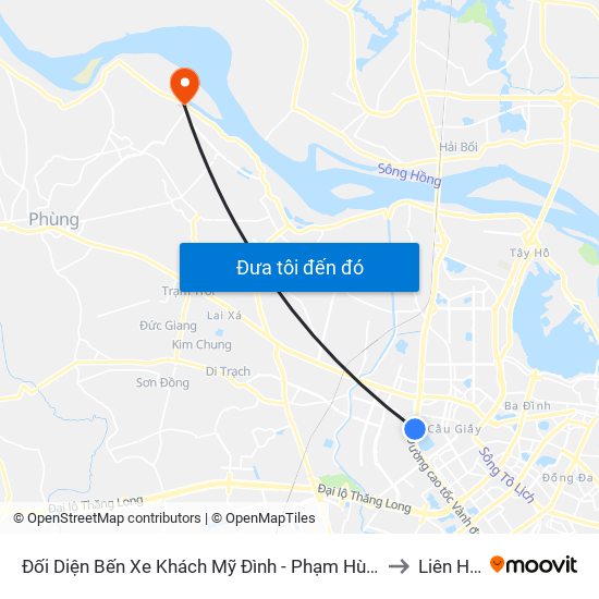 Đối Diện Bến Xe Khách Mỹ Đình - Phạm Hùng (Cột Trước) to Liên Hồng map