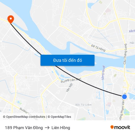 189 Phạm Văn Đồng to Liên Hồng map
