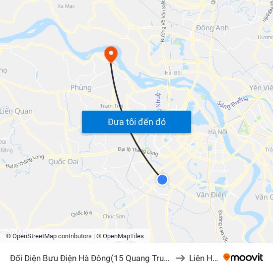 Đối Diện Bưu Điện Hà Đông(15 Quang Trung Hà Đông) to Liên Hồng map