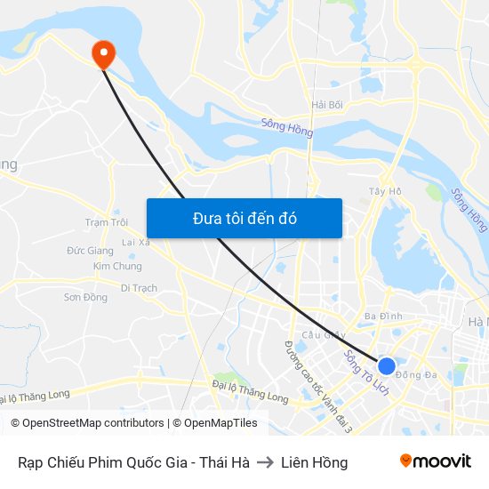 Rạp Chiếu Phim Quốc Gia - Thái Hà to Liên Hồng map