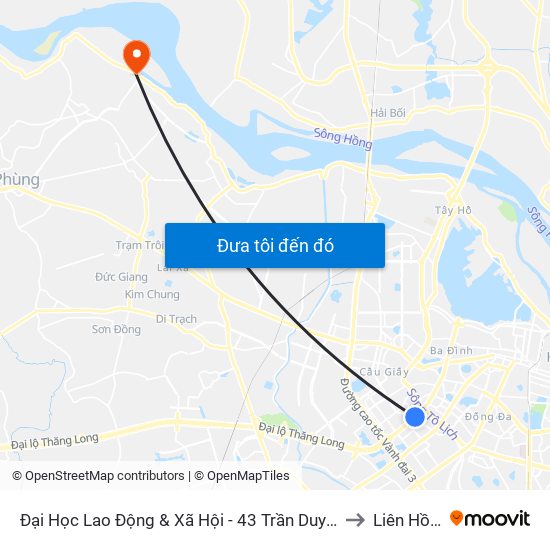 Đại Học Lao Động & Xã Hội - 43 Trần Duy Hưng to Liên Hồng map