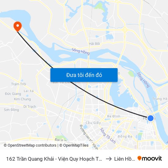 162 Trần Quang Khải - Viện Quy Hoạch Thủy Lợi to Liên Hồng map