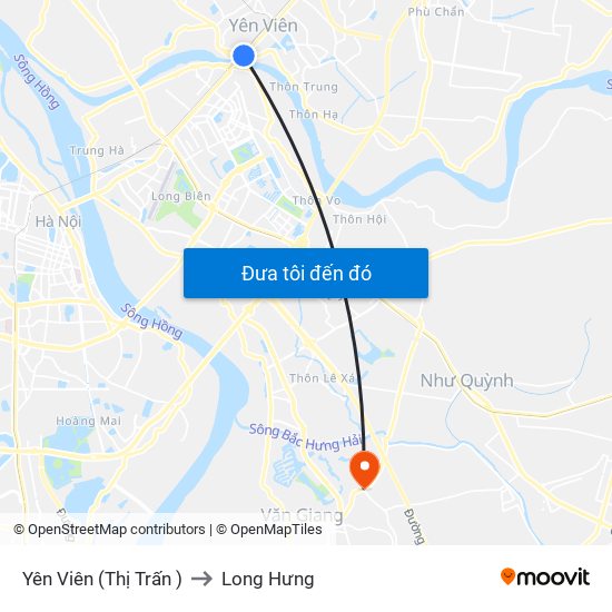 Yên Viên (Thị Trấn ) to Long Hưng map