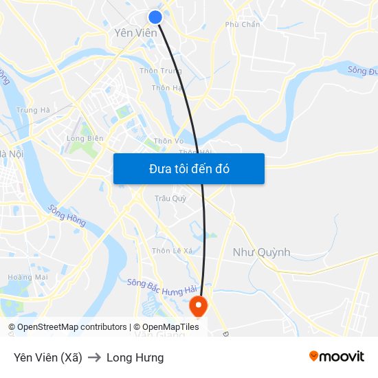 Yên Viên (Xã) to Long Hưng map