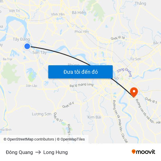 Đông Quang to Long Hưng map