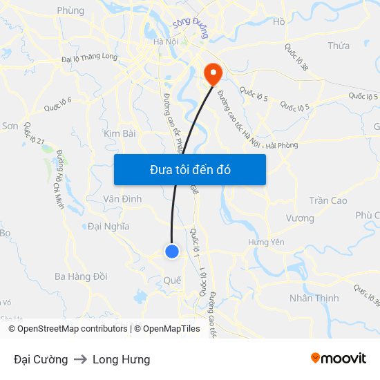 Đại Cường to Long Hưng map