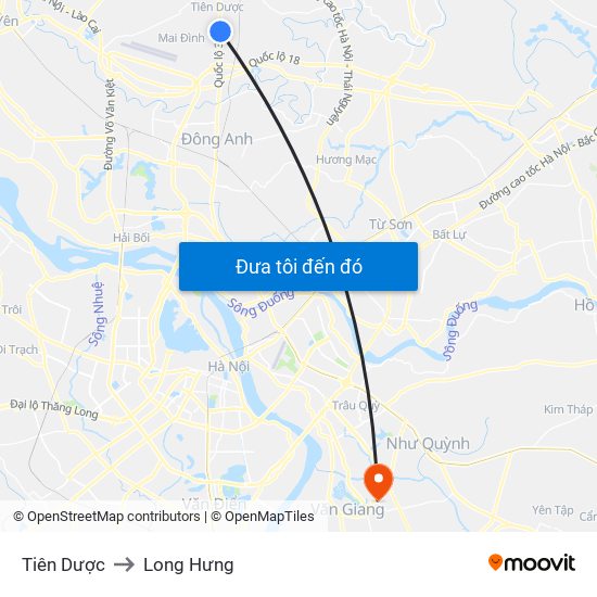 Tiên Dược to Long Hưng map