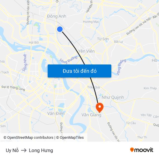 Uy Nỗ to Long Hưng map