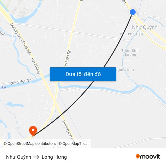 Như Quỳnh to Long Hưng map