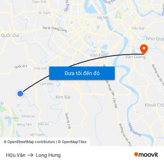 Hữu Văn to Long Hưng map