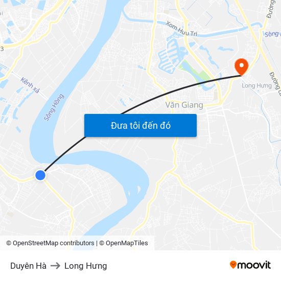 Duyên Hà to Long Hưng map