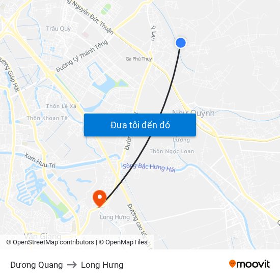 Dương Quang to Long Hưng map