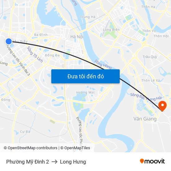 Phường Mỹ Đình 2 to Long Hưng map