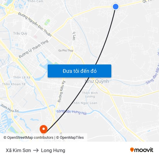 Xã Kim Sơn to Long Hưng map