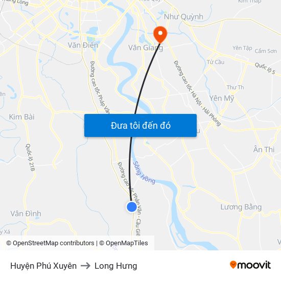 Huyện Phú Xuyên to Long Hưng map