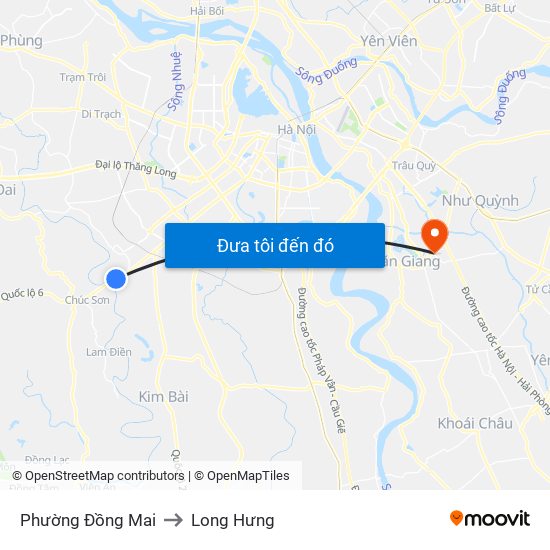 Phường Đồng Mai to Long Hưng map