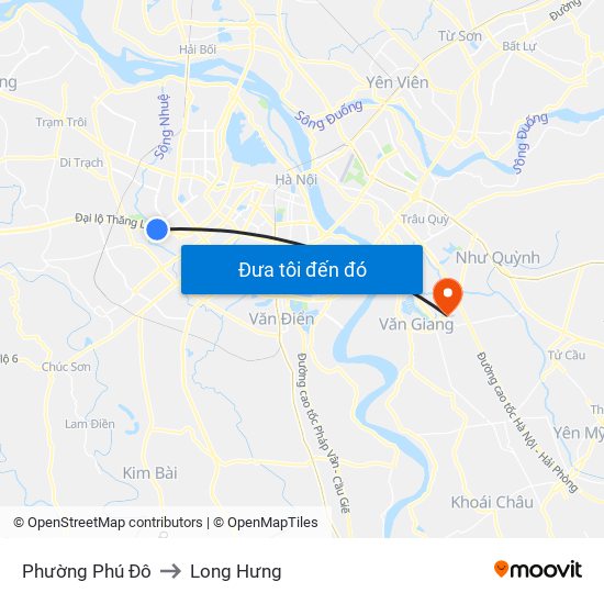 Phường Phú Đô to Long Hưng map